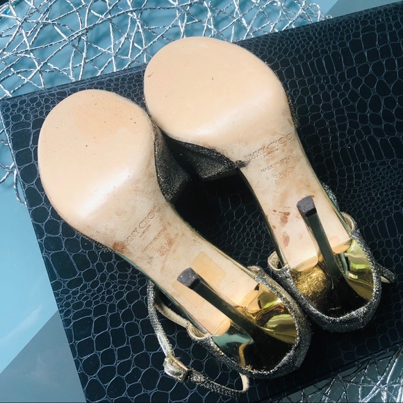 Jimmy Choo Ivette 90 Dusty Gold Heels - Picture 6 of 7